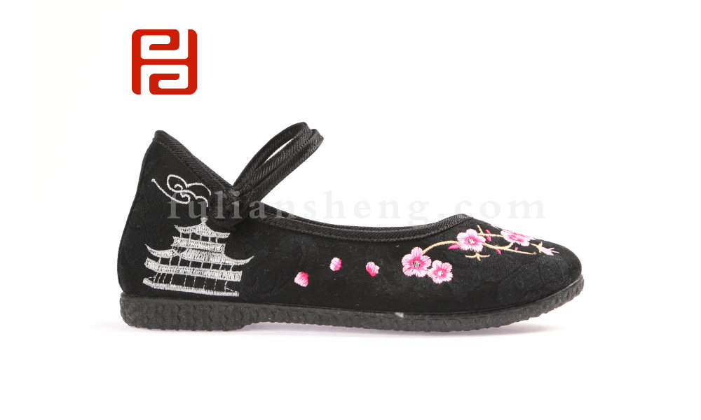 福連升老北京布鞋春時(shí)尚休閑繡花民族風(fēng)女單鞋圖片