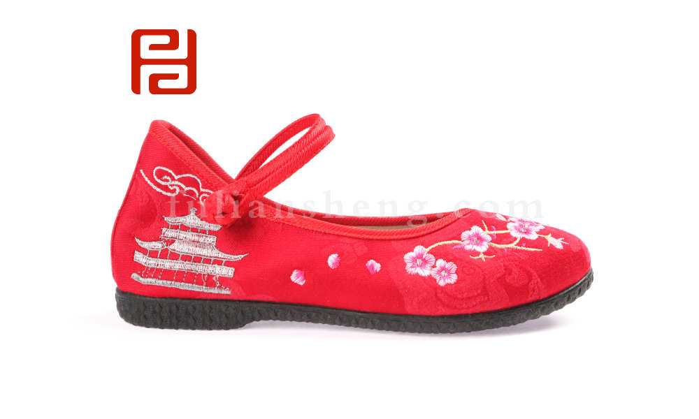 福連升老北京布鞋春時(shí)尚休閑繡花民族風(fēng)女單鞋圖片