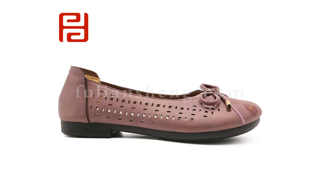 福連升夏季休閑舒適女鞋 鏤空平跟軟底媽媽鞋圖片