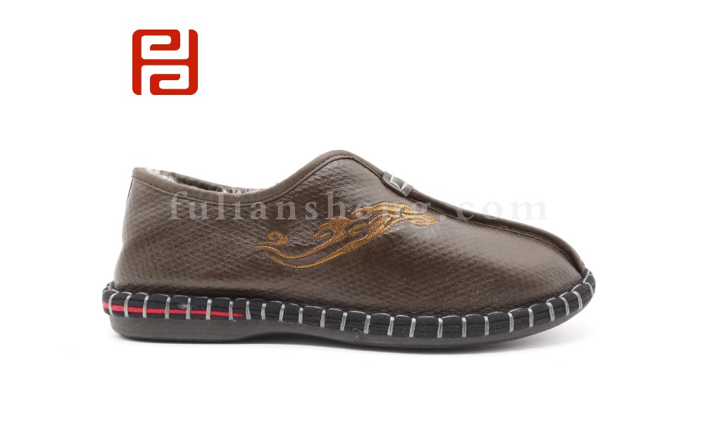 福連升老北京布鞋2020冬季新款男加絨中國風(fēng)老年爸爸鞋圖片