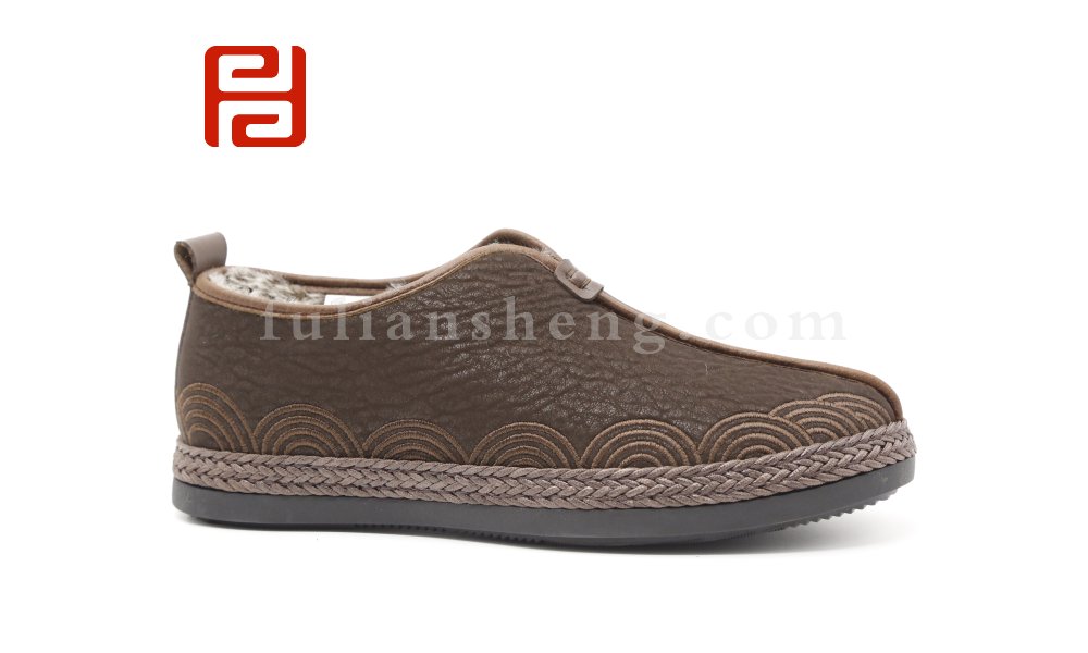 福連升老北京布鞋2020冬季新款男保暖中國(guó)風(fēng)一腳蹬休閑鞋圖片