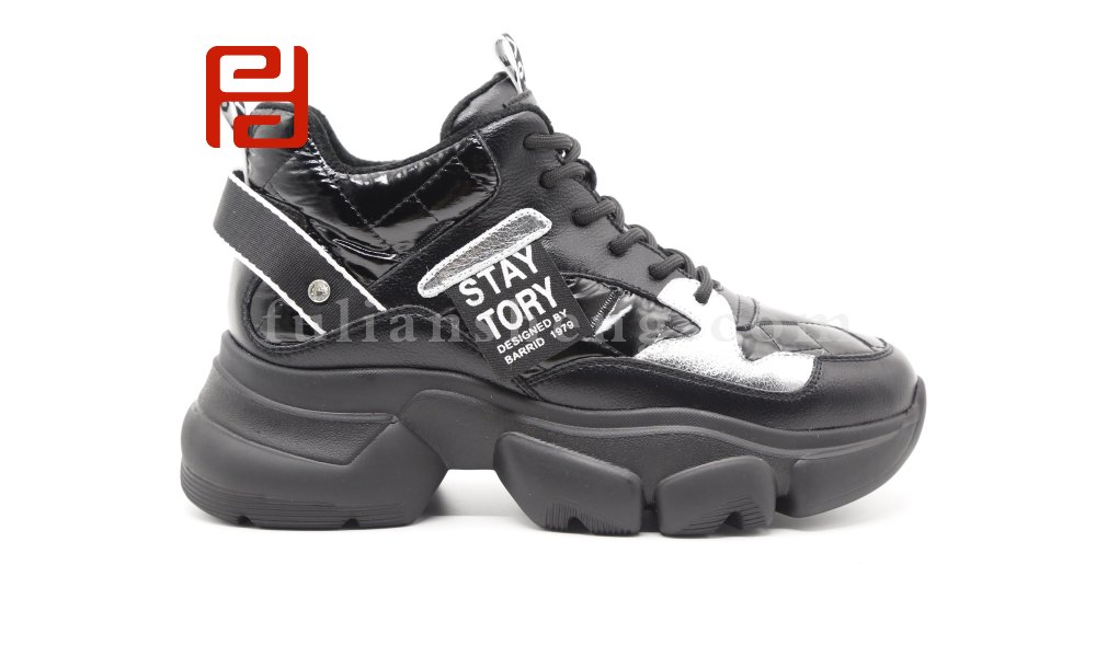 福連升休閑鞋2020冬時(shí)尚運(yùn)動(dòng)百搭厚底顯高牛皮老爹鞋圖片