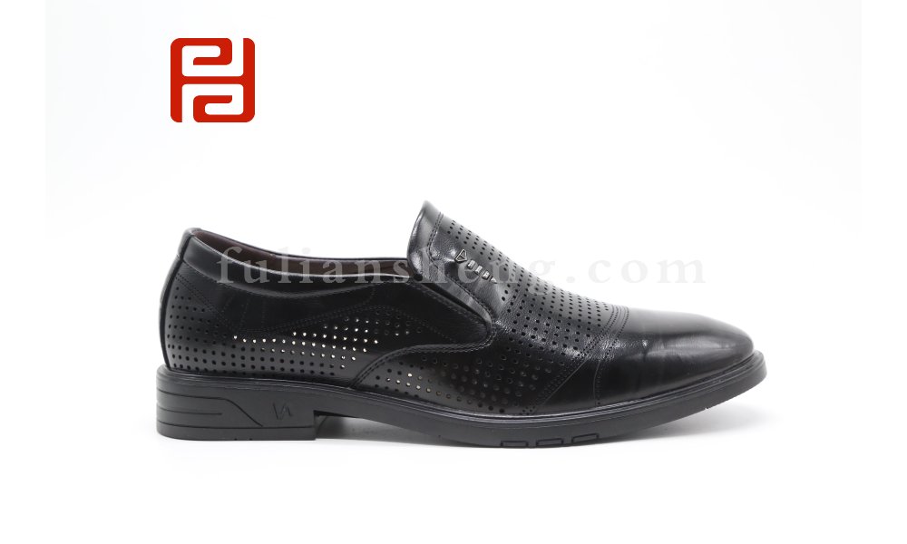 福連升夏季商務(wù)男鞋正裝帶孔透氣工作鞋