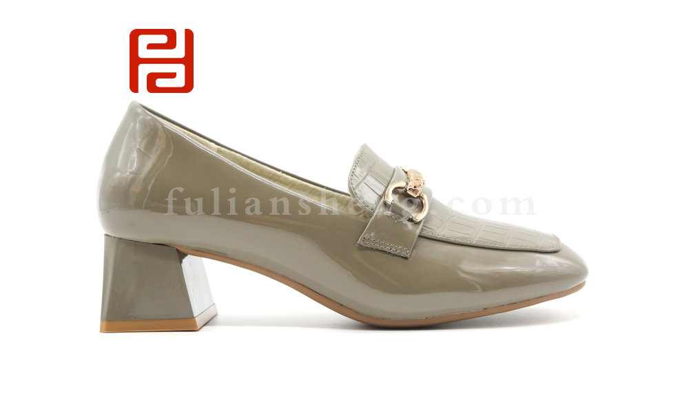 福連升秋季女鞋魅力時裝鞋中跟粗跟工作鞋單鞋