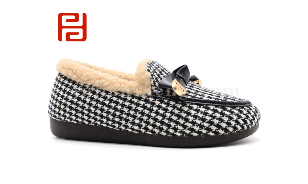 福連升冬季新款休閑生活女鞋舒適休閑寫棉瓢鞋