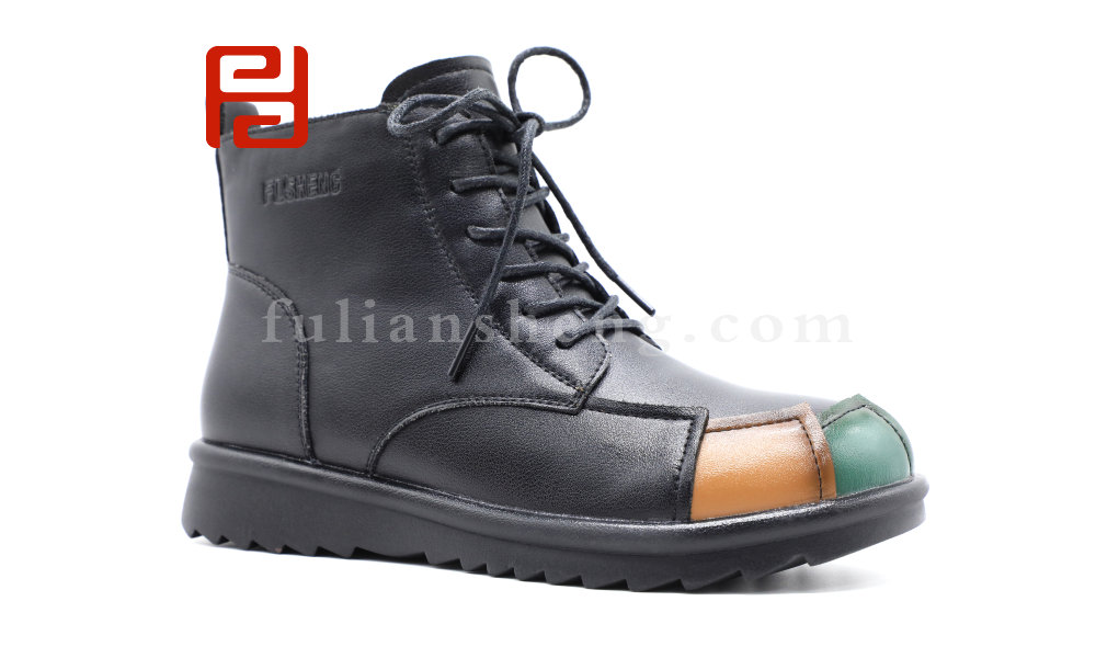 福連升冬季新款休閑生活女鞋舒適休閑鞋手縫鞋