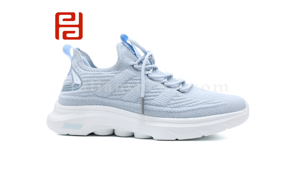 休閑運(yùn)動(dòng)女鞋春季單鞋高彈飛織面料3D緩震鞋墊