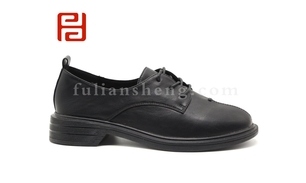 福連升單鞋女深口休閑鞋百搭透氣英倫風(fēng)平底女鞋圖片