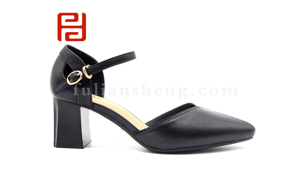 福連升夏季涼鞋女仙女風(fēng)復(fù)古百搭中高跟鞋配裙子工作鞋圖片