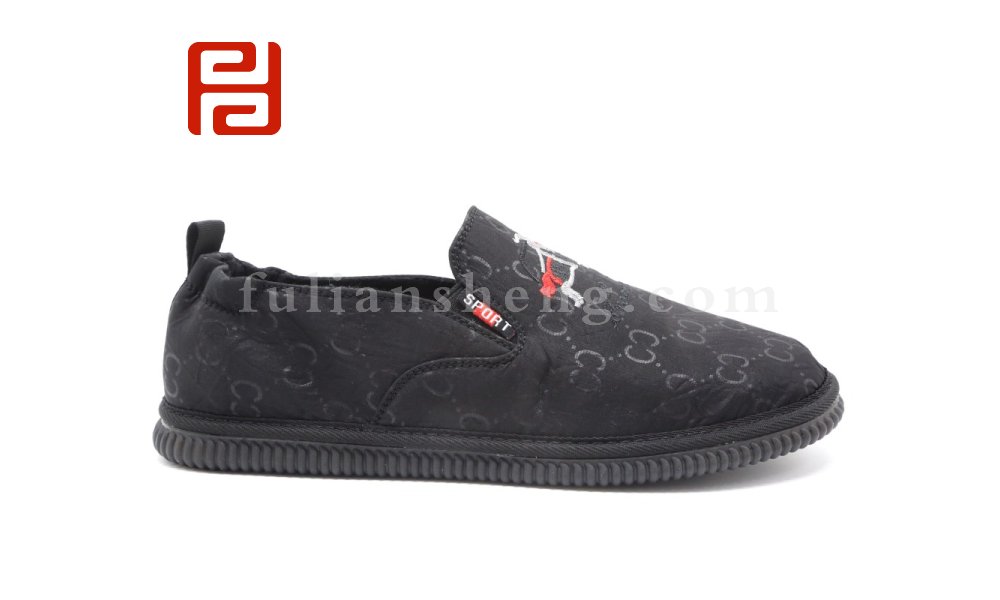 福連升老北京布鞋休閑板鞋一腳蹬社會(huì)鞋黑色平底男鞋圖片