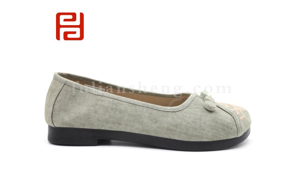 福連升老北京布鞋繡花布淺口平底女鞋素面古風(fēng)古裝鞋子