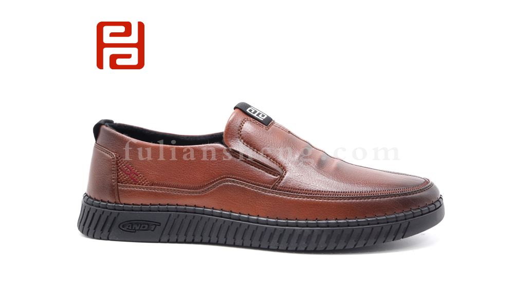 福連升商務(wù)休閑男鞋冬加絨保暖舒適平底男鞋圖片