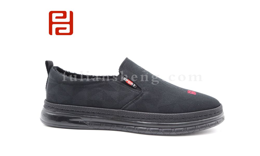 福連升休閑鞋冬加絨中國風一腳蹬男鞋舒適果凍底圖片