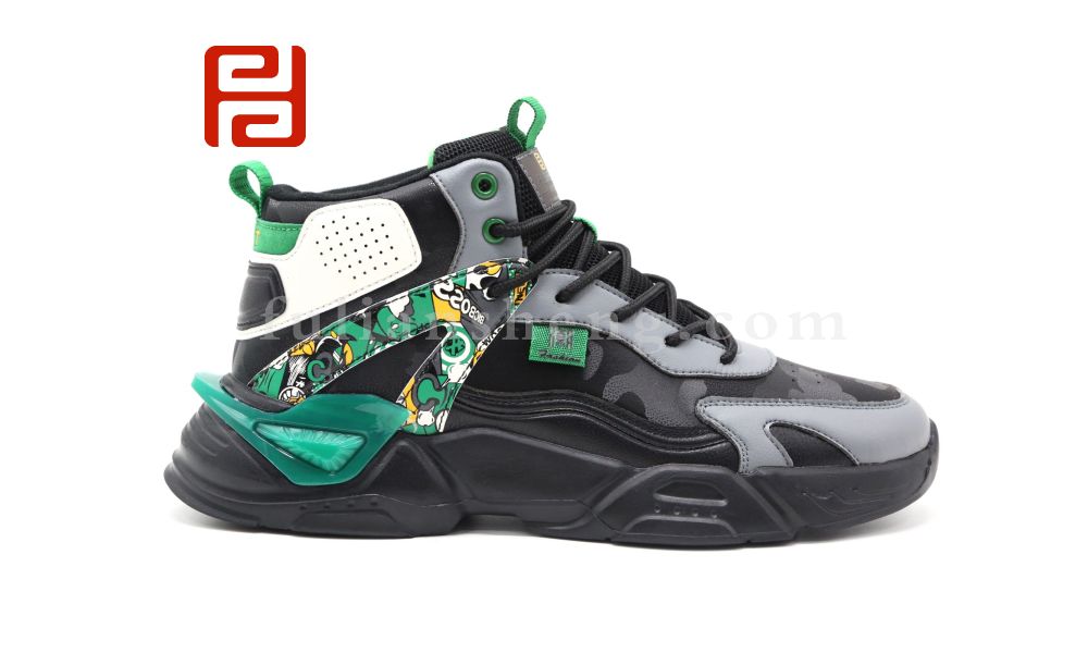 福連升休閑鞋男鞋冬保暖高幫運(yùn)動鞋潮流多彩時尚男圖片