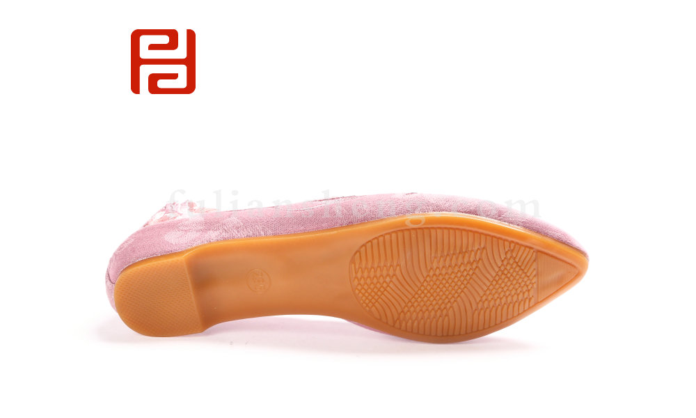 福連升2020春時(shí)尚休閑民族風(fēng)3D刺繡亞麻布面女單鞋(圖5)