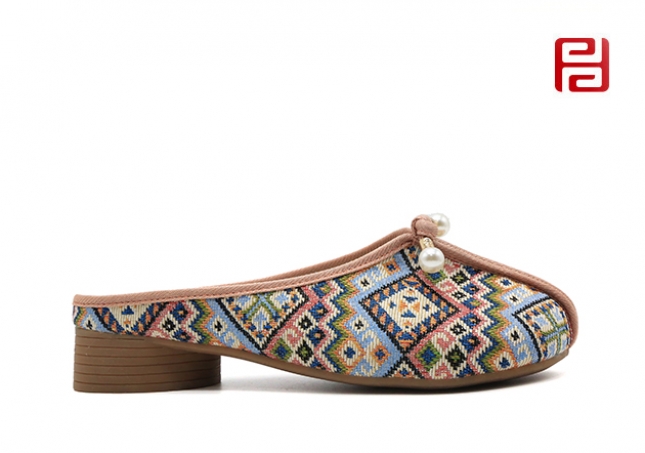 福連升夏季女鞋中國(guó)風(fēng)漢唐風(fēng)韻民族風(fēng)拖鞋女鞋