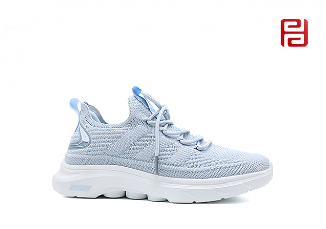 休閑運(yùn)動(dòng)女鞋春季單鞋高彈飛織面料3D緩震鞋墊