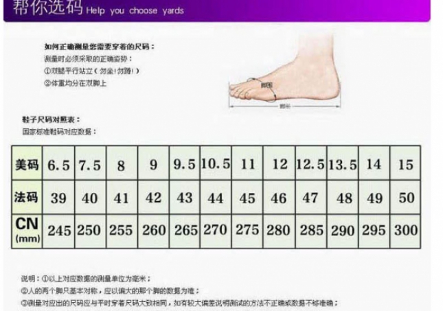 鞋碼-中國(guó)標(biāo)準(zhǔn)鞋碼對(duì)照是什么？